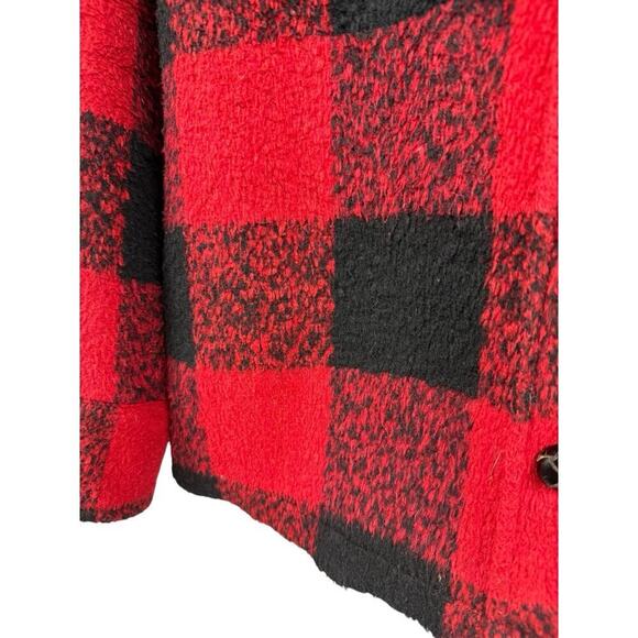 Tuckernuck Pomander Place Wool Blend Red Buffalo Plaid Jacket Shacket Womens S - Picture 3 of 11